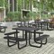 Flash Furniture Square Picnic Table, Black, Metal, 79.75 in L SLF-EMS46-H60L-BK-GG - alternate 1